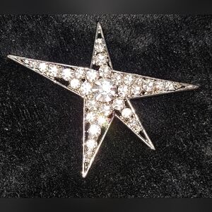 Vintage Shooting Star Rhinestone Brooch